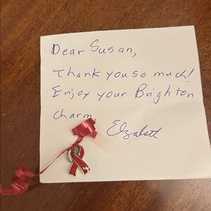 🆕 Brighton American Heart Association Red Ribbon charm w tiny heart Retired